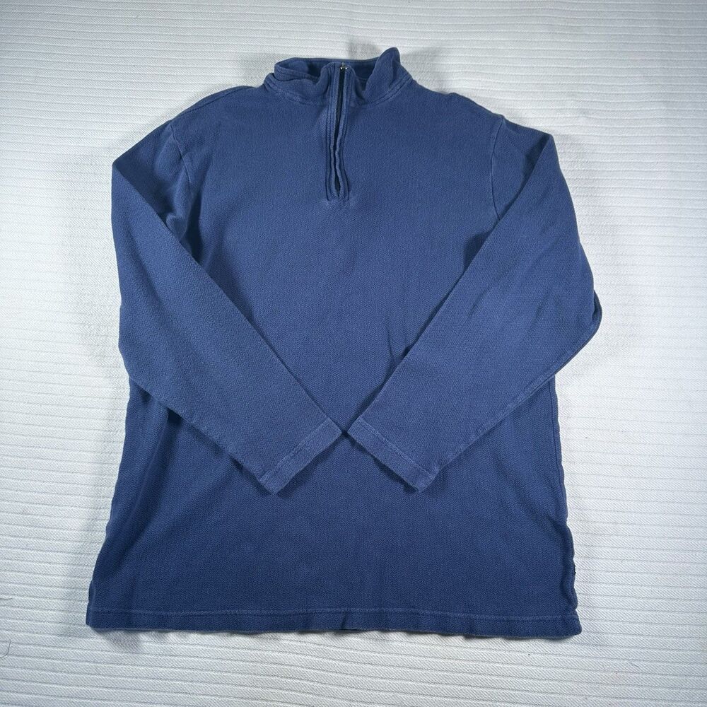 Chaps Men’s LT Large Tall Blue Fleece Quarter Zip Pullover Long Sleeve